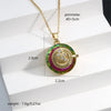 304 Stainless Steel Copper 18K Gold Plated Inlay Star Moon Crystal Zircon Pendant Necklace