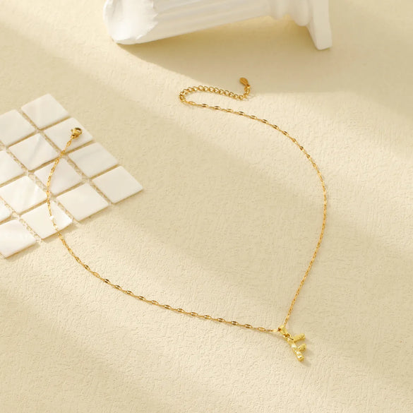 304 Stainless Steel Copper 18K Gold Plated Letter