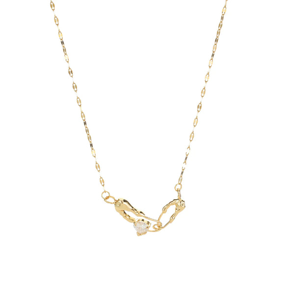 304 Stainless Steel Copper 18K Gold Plated Plating Heart Shape Pendant Necklace