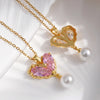 304 Stainless Steel Copper Heart Shape Pendant Necklace