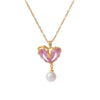 304 Stainless Steel Copper Heart Shape Pendant Necklace
