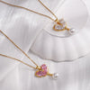 304 Stainless Steel Copper Heart Shape Pendant Necklace