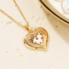 304 Stainless Steel Copper K Gold Plated Basic Modern Style Classic Style Three-Dimensional Inlay Double Heart Heart Shape Zircon Pendant Necklace