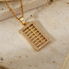 304 Stainless Steel Copper K Gold Plated Elegant Vintage Style Artistic Plating Inlay Abacus Zircon Pendant Necklace