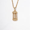 304 Stainless Steel Copper K Gold Plated Elegant Vintage Style Artistic Plating Inlay Abacus Zircon Pendant Necklace