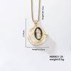 304 Stainless Steel Copper K Gold Plated Inlay Portrait Crystal Pendant Necklace