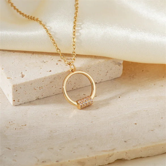 304 Stainless Steel Copper K Gold Plated Rhodium Plated Basic Simple Style Classic Style Inlay Irregular Star Zircon Pendant Necklace