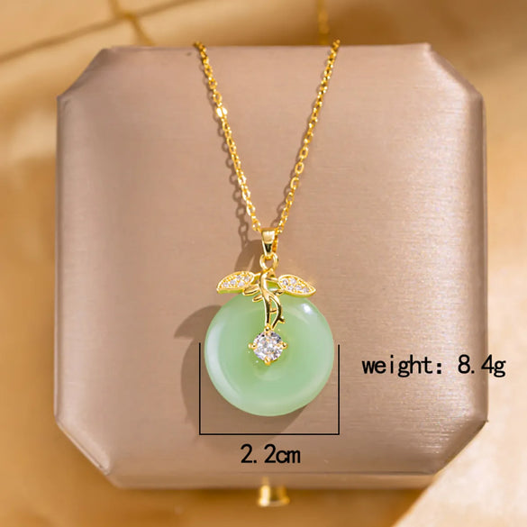Wholesale Jewelry Elegant Lady Streetwear Geometric Flower Butterfly 304 Stainless Steel Acrylic Zircon 18K Gold Plated Inlay Pendant Necklace