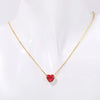 201 Stainless Steel 304 Stainless Steel Glass Gold Plated Simple Style Plating Inlay Heart Shape Birthstone Pendant Necklace