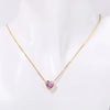 201 Stainless Steel 304 Stainless Steel Glass Gold Plated Simple Style Plating Inlay Heart Shape Birthstone Pendant Necklace