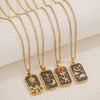 Wholesale Jewelry Hip-Hop Retro Color Block 304 Stainless Steel Pendant Necklace