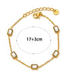 IG Style Modern Style Square Solid Color 304 Stainless Steel 16K Gold Plated White Gold Plated Gold Plated Zircon Bracelets In Bulk