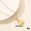 304 Stainless Steel IG Style Plating Hollow Out Star Moon Pendant Necklace