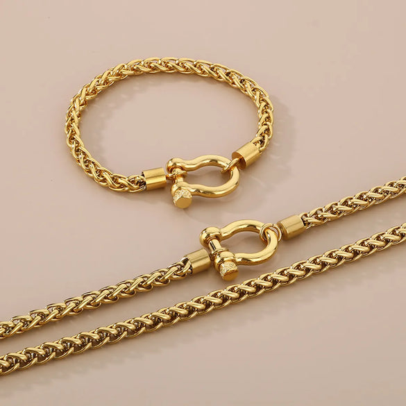 304 Stainless Steel Modern Style Simple Style Classic Style Geometric Bracelets Necklace