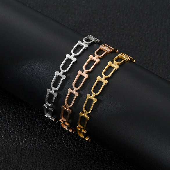 304 Stainless Steel Simple Style Classic Style Geometric Bracelets