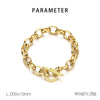 Simple Style Classic Style Geometric 304 Stainless Steel 18K Gold Plated Bracelets In Bulk