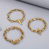 Simple Style Classic Style Geometric 304 Stainless Steel 18K Gold Plated Bracelets In Bulk