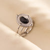 304 Stainless Steel Simple Style Classic Style Inlay Round Artificial Gemstones Rings