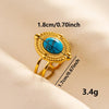 304 Stainless Steel Simple Style Classic Style Inlay Round Artificial Gemstones Rings