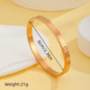 Simple Style Solid Color 304 Stainless Steel 18K Gold Plated Rhinestones Bangle In Bulk
