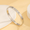 Simple Style Solid Color 304 Stainless Steel 18K Gold Plated Rhinestones Bangle In Bulk