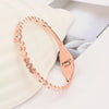 Basic Simple Style Classic Style Geometric Roman Numeral 304 Stainless Steel Titanium Steel Rose Gold Plated Rhinestones Bangle In Bulk