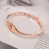 Basic Simple Style Classic Style Geometric Roman Numeral 304 Stainless Steel Titanium Steel Rose Gold Plated Rhinestones Bangle In Bulk