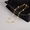 Wholesale Jewelry Elegant Simple Style Solid Color 304 Stainless Steel Titanium Steel Artificial Pearls 18K Gold Plated Plating Necklace