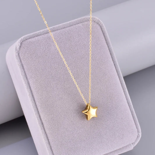 304 Stainless Steel Stainless Steel 18K Gold Plated Elegant Simple Style Plating Solid Color Pendant Necklace