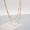 304 Stainless Steel Titanium Steel 18K Gold Plated Retro Handmade Plating Round Necklace