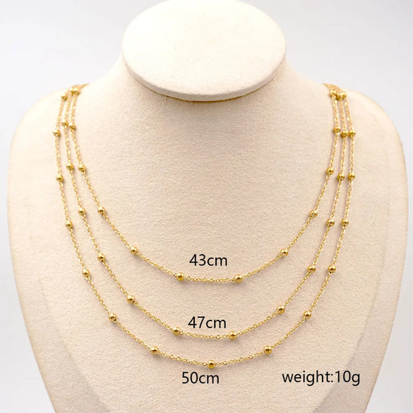 304 Stainless Steel Titanium Steel 18K Gold Plated Retro Handmade Plating Round Necklace