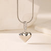 304 Stainless Steel 18K Gold Plated Cute Simple Style Commute Inlay Heart Shape Artificial Rhinestones Pendant Necklace