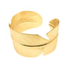 Vintage Style Roman Style Stripe Leaves Flower 304 Stainless Steel 18K Gold Plated Bangle In Bulk