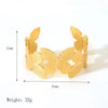 Vintage Style Roman Style Stripe Leaves Flower 304 Stainless Steel 18K Gold Plated Bangle In Bulk