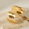 Vintage Style Roman Style Stripe Leaves Flower 304 Stainless Steel 18K Gold Plated Bangle In Bulk