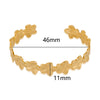 Vintage Style Roman Style Stripe Leaves Flower 304 Stainless Steel 18K Gold Plated Bangle In Bulk