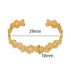 Vintage Style Roman Style Stripe Leaves Flower 304 Stainless Steel 18K Gold Plated Bangle In Bulk