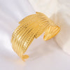 Vintage Style Roman Style Stripe Leaves Flower 304 Stainless Steel 18K Gold Plated Bangle In Bulk
