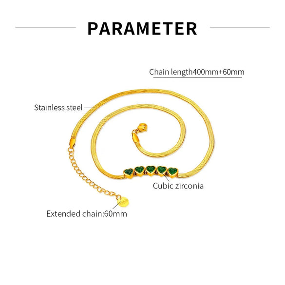 Wholesale Jewelry Vintage Style Simple Style Heart Shape 304 Stainless Steel Zircon Inlay Necklace