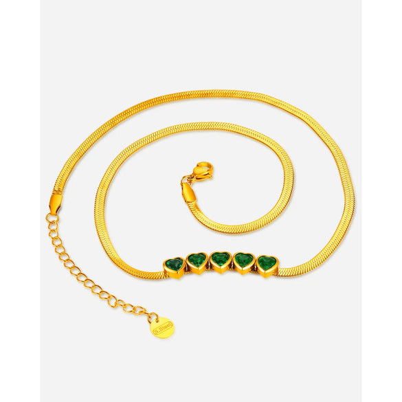 Wholesale Jewelry Vintage Style Simple Style Heart Shape 304 Stainless Steel Zircon Inlay Necklace