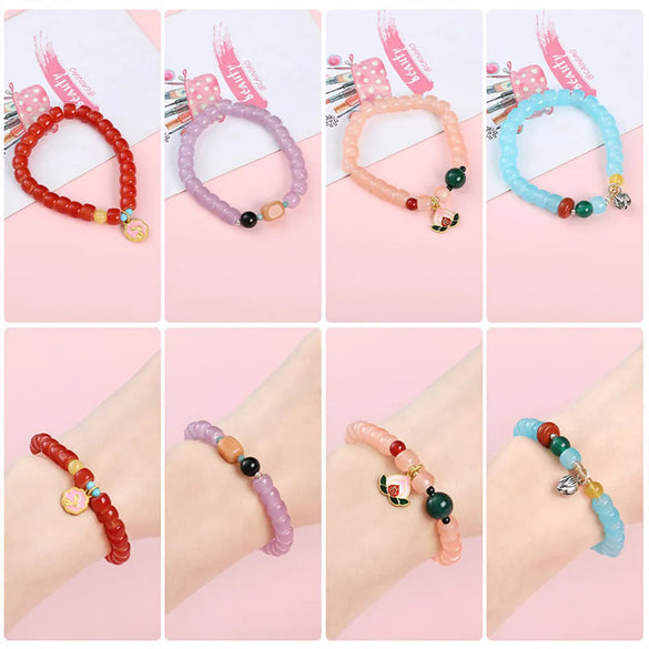 30pcs 8 * 6mm 8 * 7mm Hole 1~1.9mm Glass Solid Color Beads