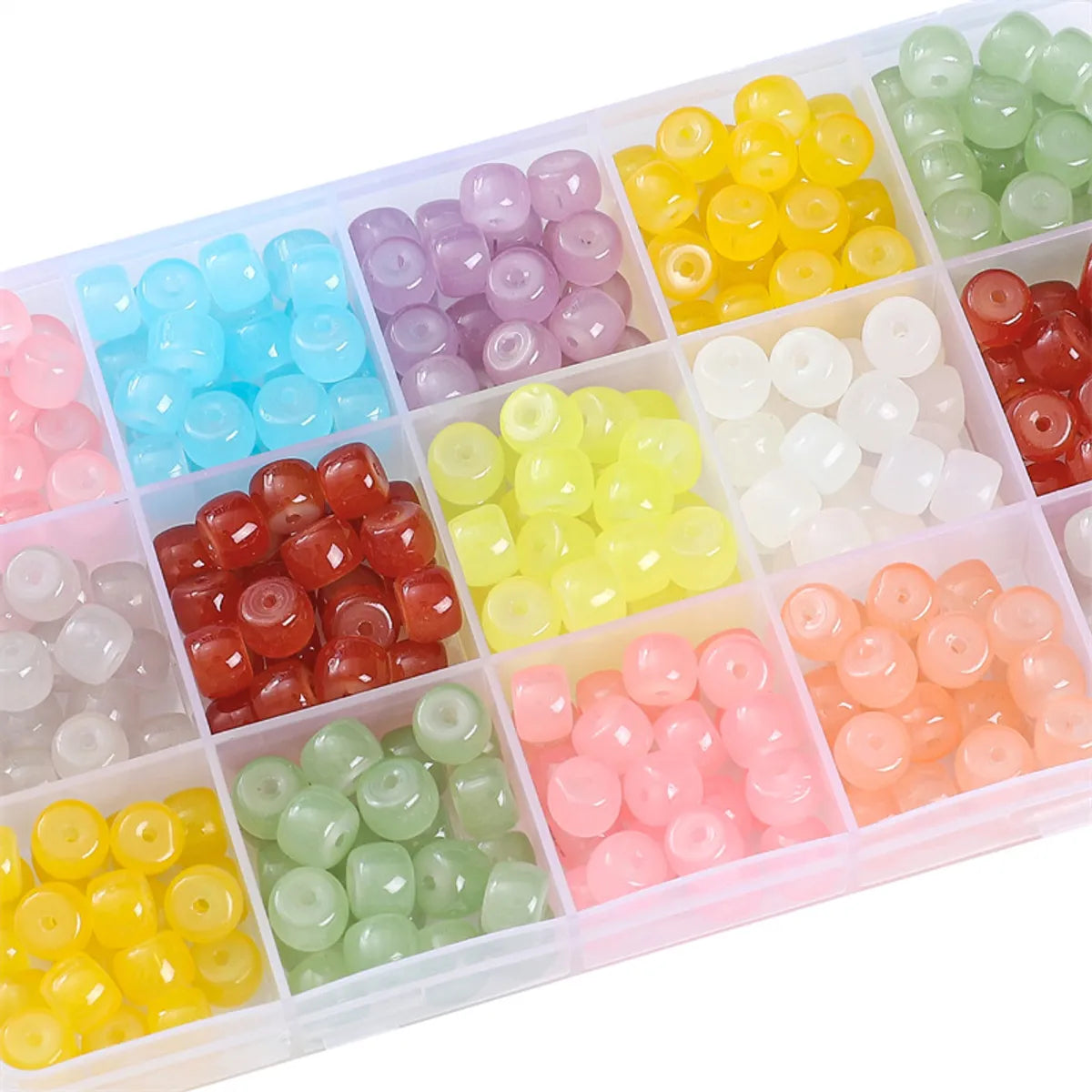 30pcs 8 * 6mm 8 * 7mm Hole 1~1.9mm Glass Solid Color Beads – GoodDiy