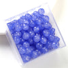 30pcs 8 * 6mm 8 * 7mm Hole 1~1.9mm Glass Solid Color Beads