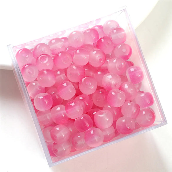 30pcs 8 * 6mm 8 * 7mm Hole 1~1.9mm Glass Solid Color Beads