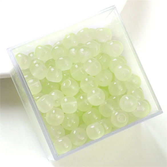 30pcs 8 * 6mm 8 * 7mm Hole 1~1.9mm Glass Solid Color Beads