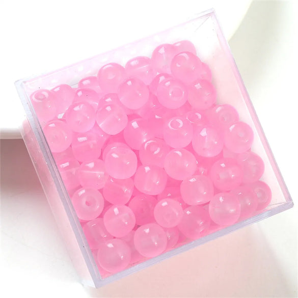 30pcs 8 * 6mm 8 * 7mm Hole 1~1.9mm Glass Solid Color Beads