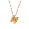 316L Stainless Steel  18K Gold Plated Simple Style Plating Letter Pendant Necklace