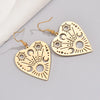 4 Pieces Classic Style Artistic Heart Shape Eye Rhombus Hollow Out Iron Drop Earrings