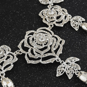 Korean Bridal Necklace Earrings Two Piece Set Wedding Accessories