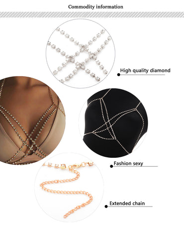 Bohemian Alloy Diamonds Multi-layer Cross Body Chain